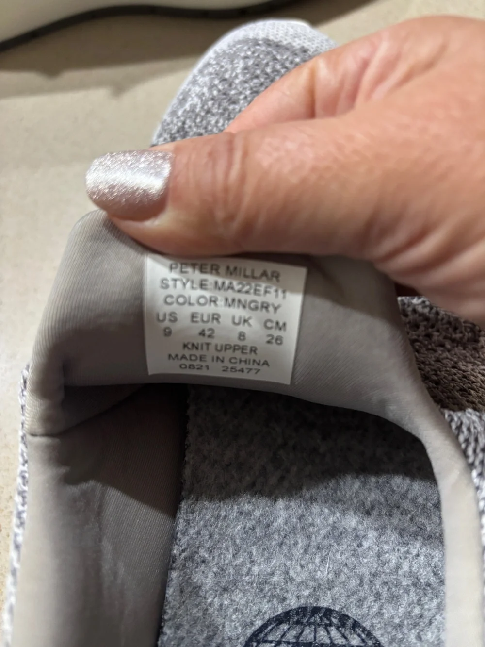 Peter Millar Hyperlight Apollo Knit Shoes Gray - Men's Size 9